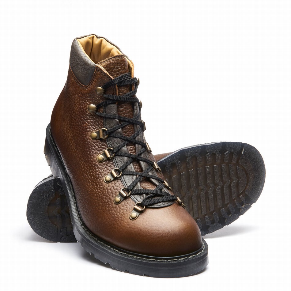 Men Solovair Grain Urban Hiking Boots Brown | 455-037-030