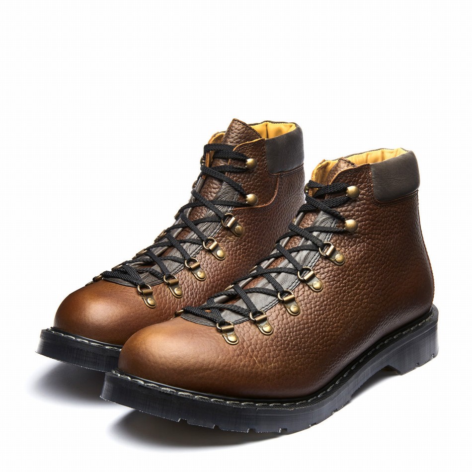 Men Solovair Grain Urban Hiking Boots Brown | 455-037-030