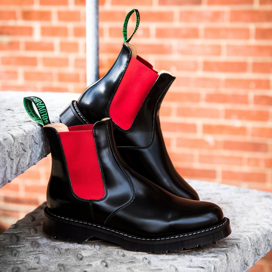 Men Solovair Greasy Dealer Boots Black | S0-900-BK-RD-G-030