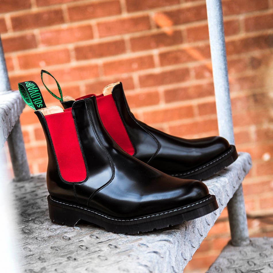 Men Solovair Greasy Dealer Boots Black | S0-900-BK-RD-G-030