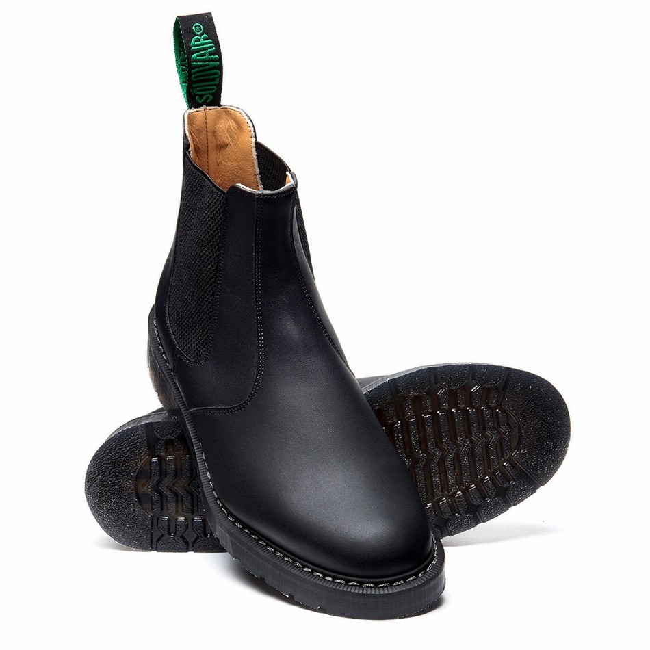 Men Solovair Greasy Dealer Boots Black | S0-900-BG-G-030