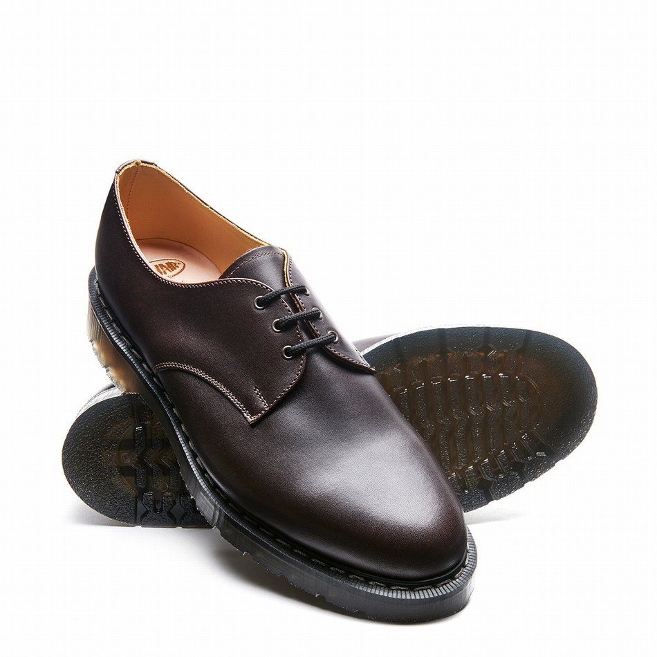 Men Solovair Greasy Gibson Shoes Brown | S3-995-BNG-G-035