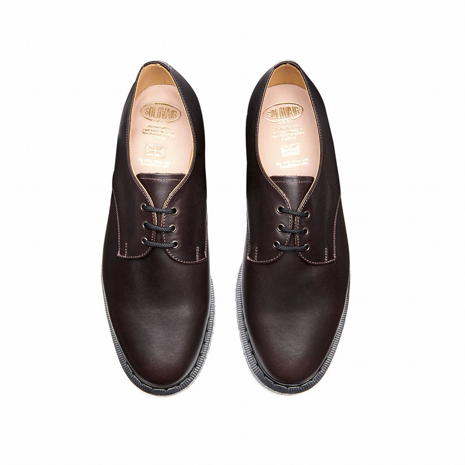 Men Solovair Greasy Gibson Shoes Brown | S3-995-BNG-G-035