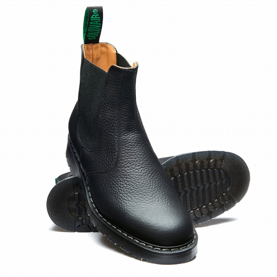 Men Solovair Greasy Grain Dealer Boots Black | S0-900-BG-SoftG-G-030