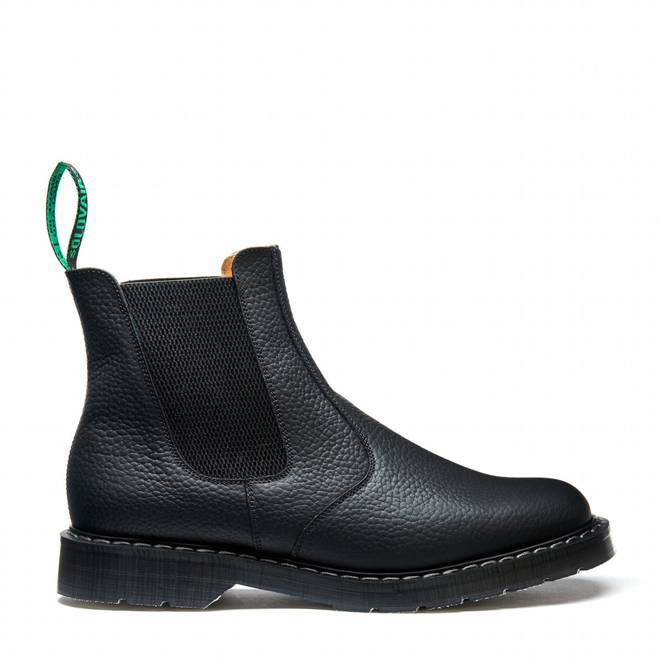 Men Solovair Greasy Grain Dealer Boots Black | S0-900-BG-SoftG-G-030