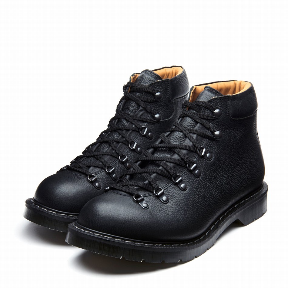 Men Solovair Greasy Grain Urban Hiking Boots Black | 455-036-040