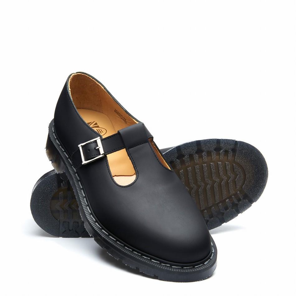 Men Solovair Greasy Mary Jane Shoes Black | S0-393-BG-G-030