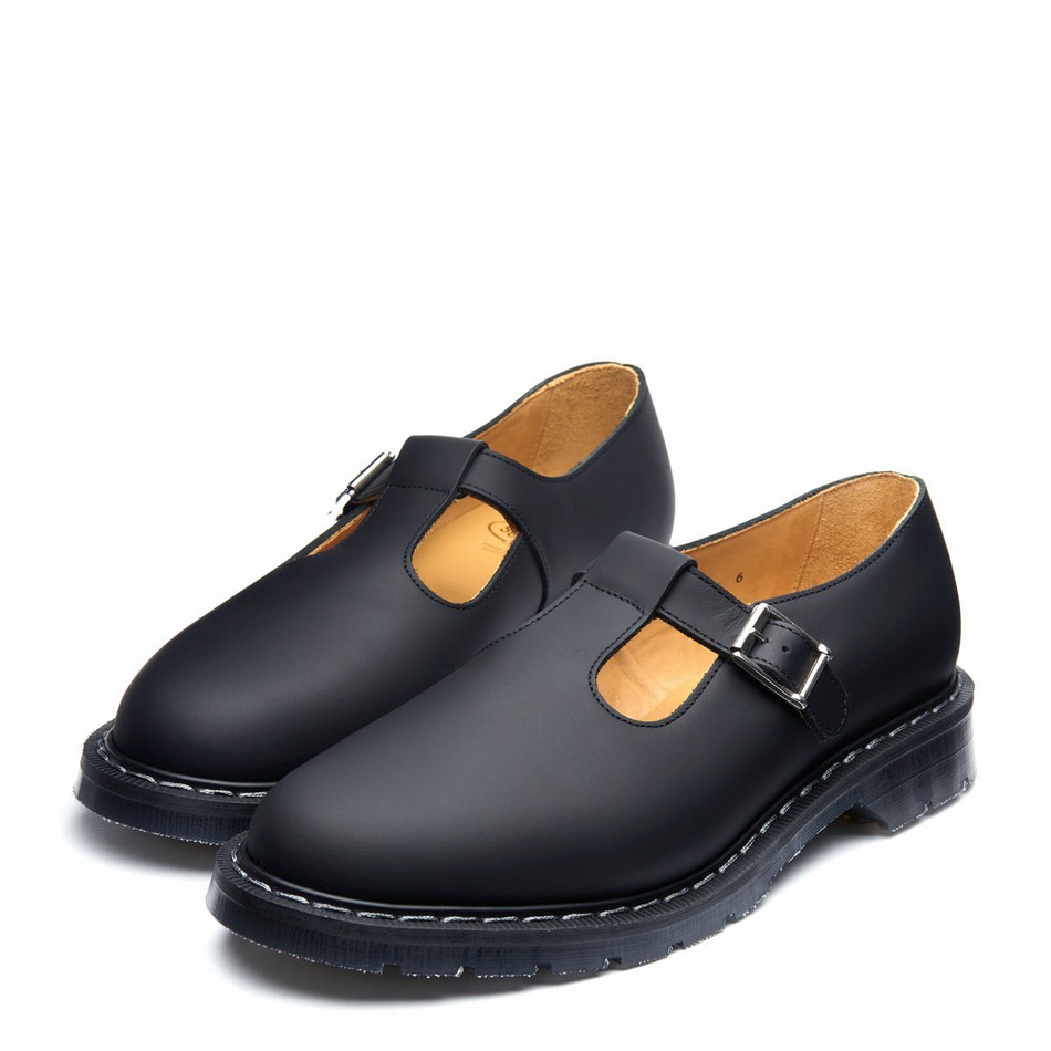 Men Solovair Greasy Mary Jane Shoes Black | S0-393-BG-G-030