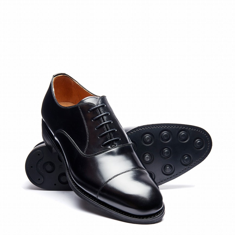 Men Solovair Hi-Shine 5 Eye Oxford Shoes Black | 099-197-060