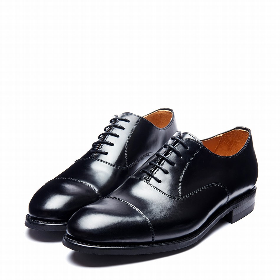 Men Solovair Hi-Shine 5 Eye Oxford Shoes Black | 099-197-060
