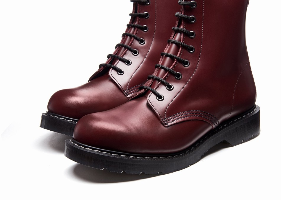 Men Solovair Hi-Shine 8 Eye Derby Boots Red | S8-551-OX-G-030