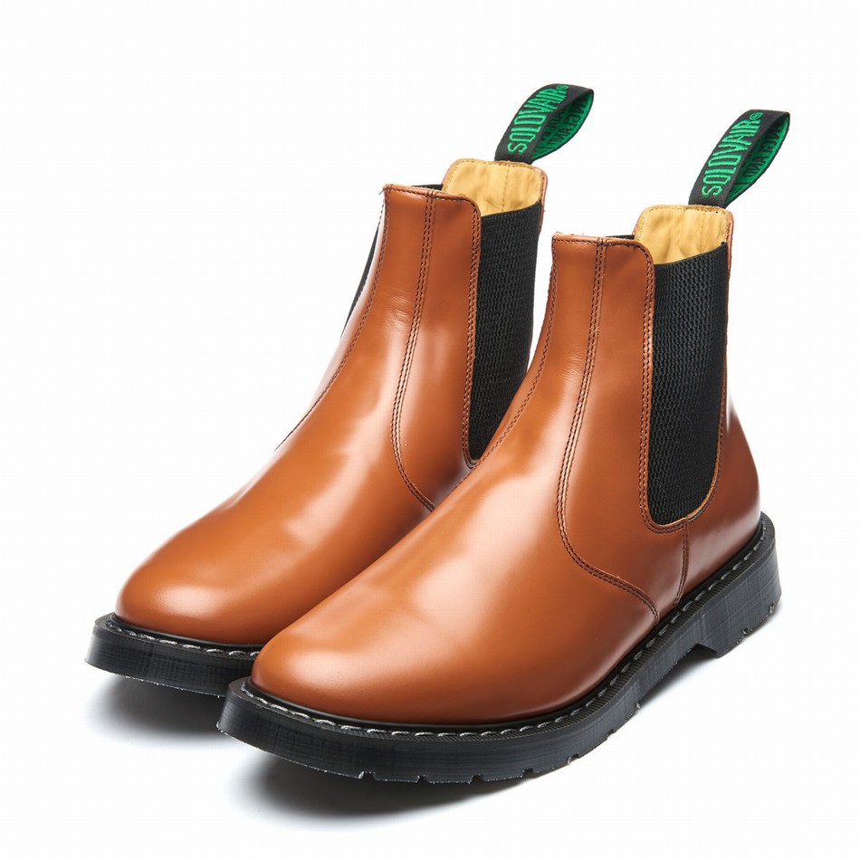 Men Solovair Hi-Shine Dealer Boot Dealer Boots Brown | S0-900-TAN-IVY-G-050