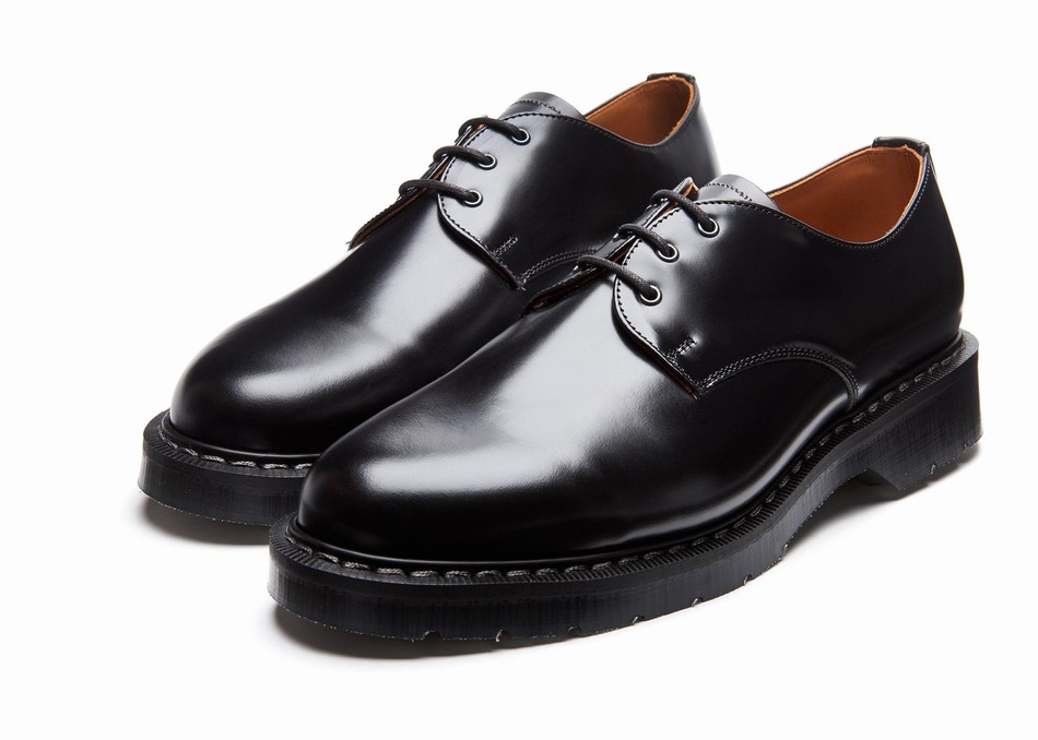Men Solovair Hi-Shine Gibson Shoes Black | S3-995-BK-G-030