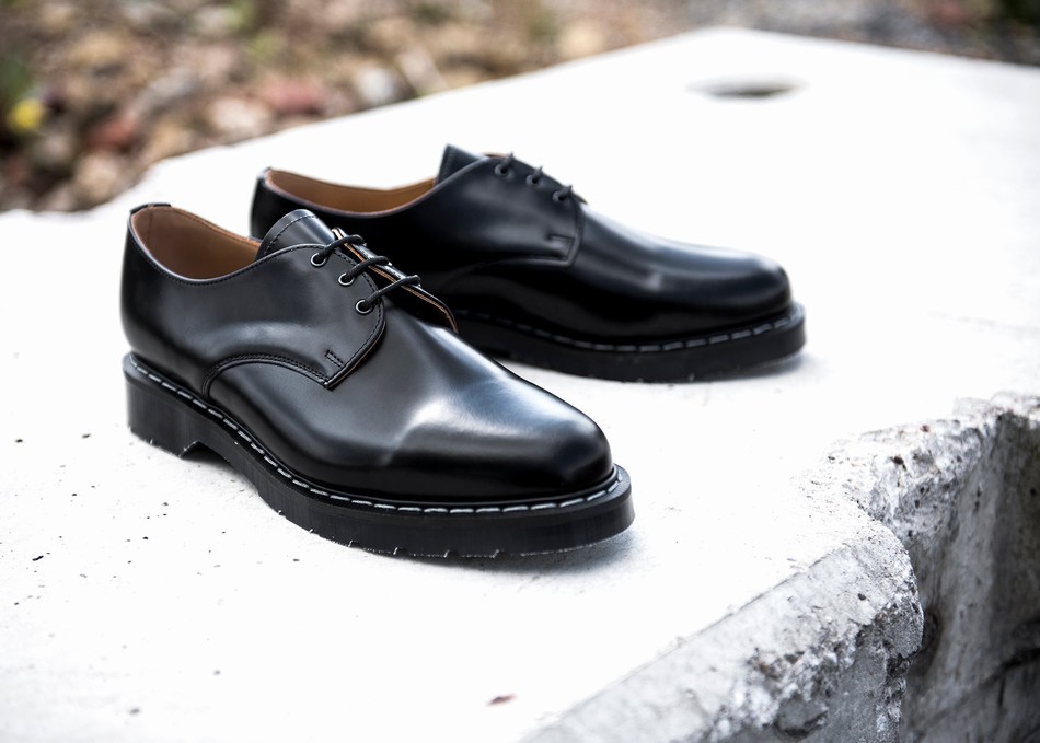 Men Solovair Hi-Shine Gibson Shoes Black | S3-995-BK-G-030