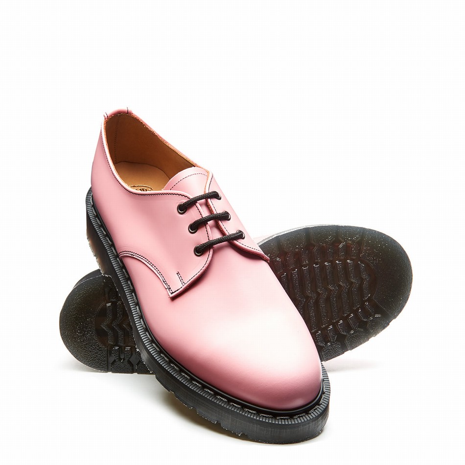 Men Solovair Hi-Shine Gibson Shoes Pink | S3-995-PK-BL-G-040