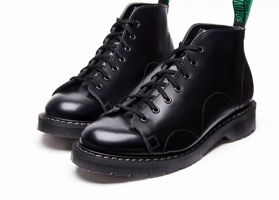 Men Solovair Hi-Shine Monkey Boots Black | S7-116-BK-G-030