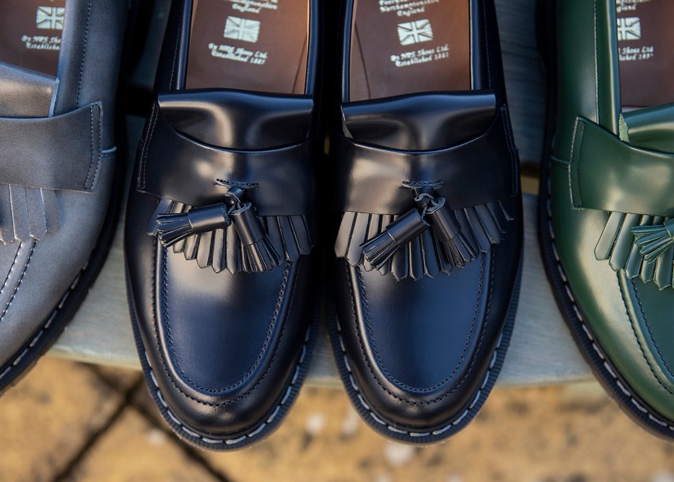 Men Solovair Hi-Shine Tassel Loafers Navy | S0-1022-NV-G-030