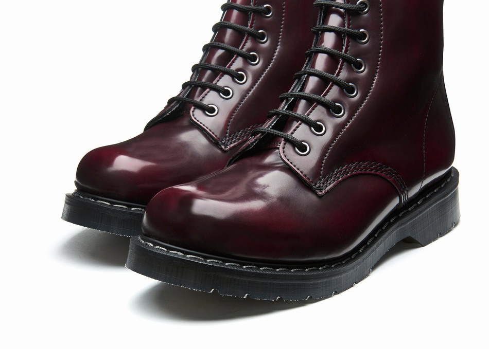 Men Solovair Rub-Off Vegan 8 Eye Derby Boots Red | VS8-551-CR-RO-VEG-G-030