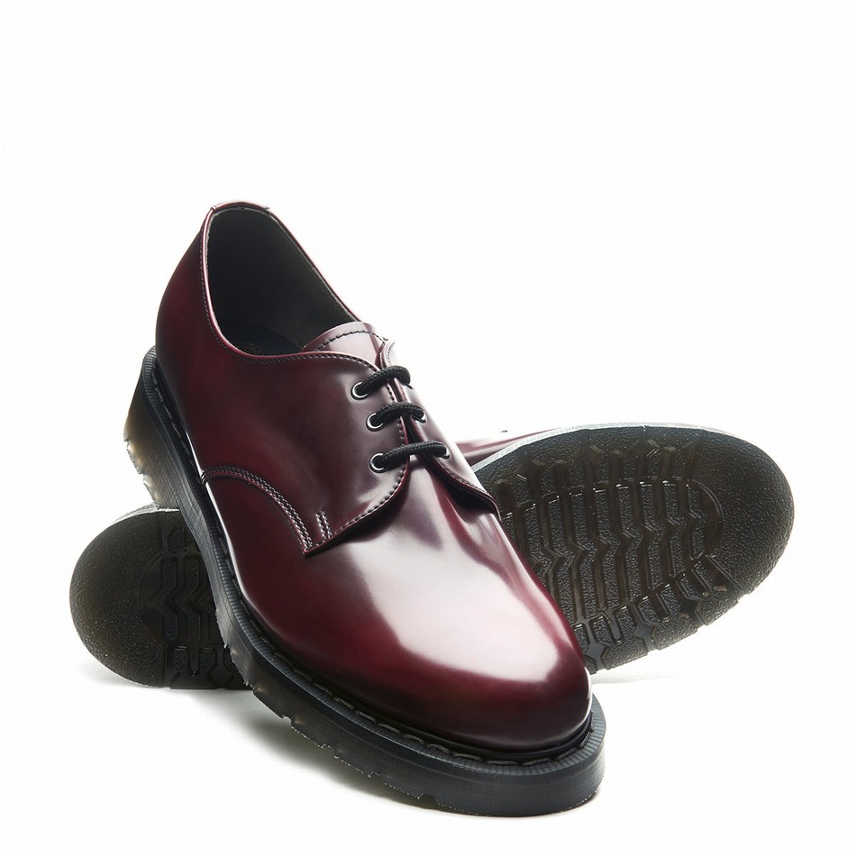 Men Solovair Rub-Off Vegan Gibson Shoes Red | VS3-995-CR-RO-VEG-G-030