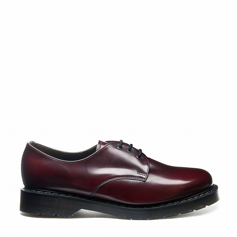 Men Solovair Rub-Off Vegan Gibson Shoes Red | VS3-995-CR-RO-VEG-G-030