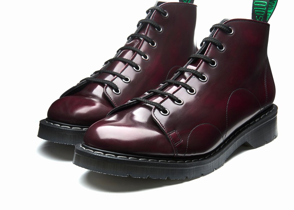 Men Solovair Rub-Off Vegan Hi-Shine Monkey Boots Red | VS7-116-CR-RO-VEG-G-030