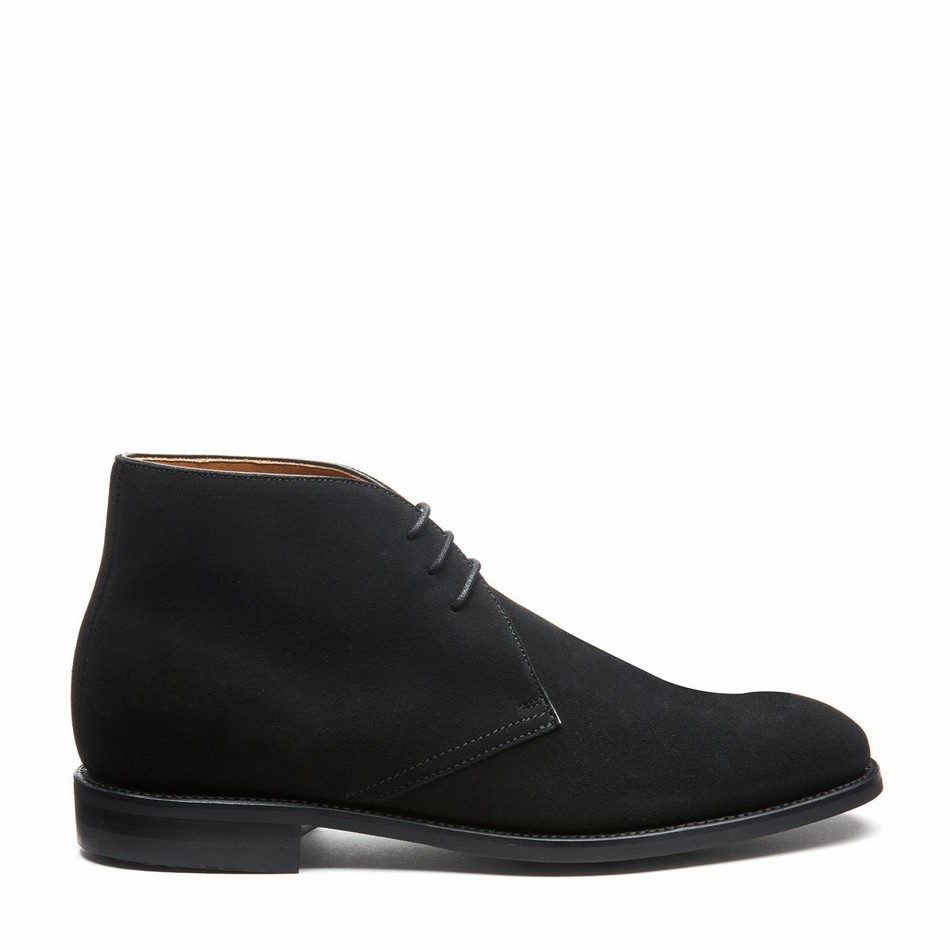 Men Solovair Suede 3 Eye Chukka Boots Black | 103-BK-SUE-060