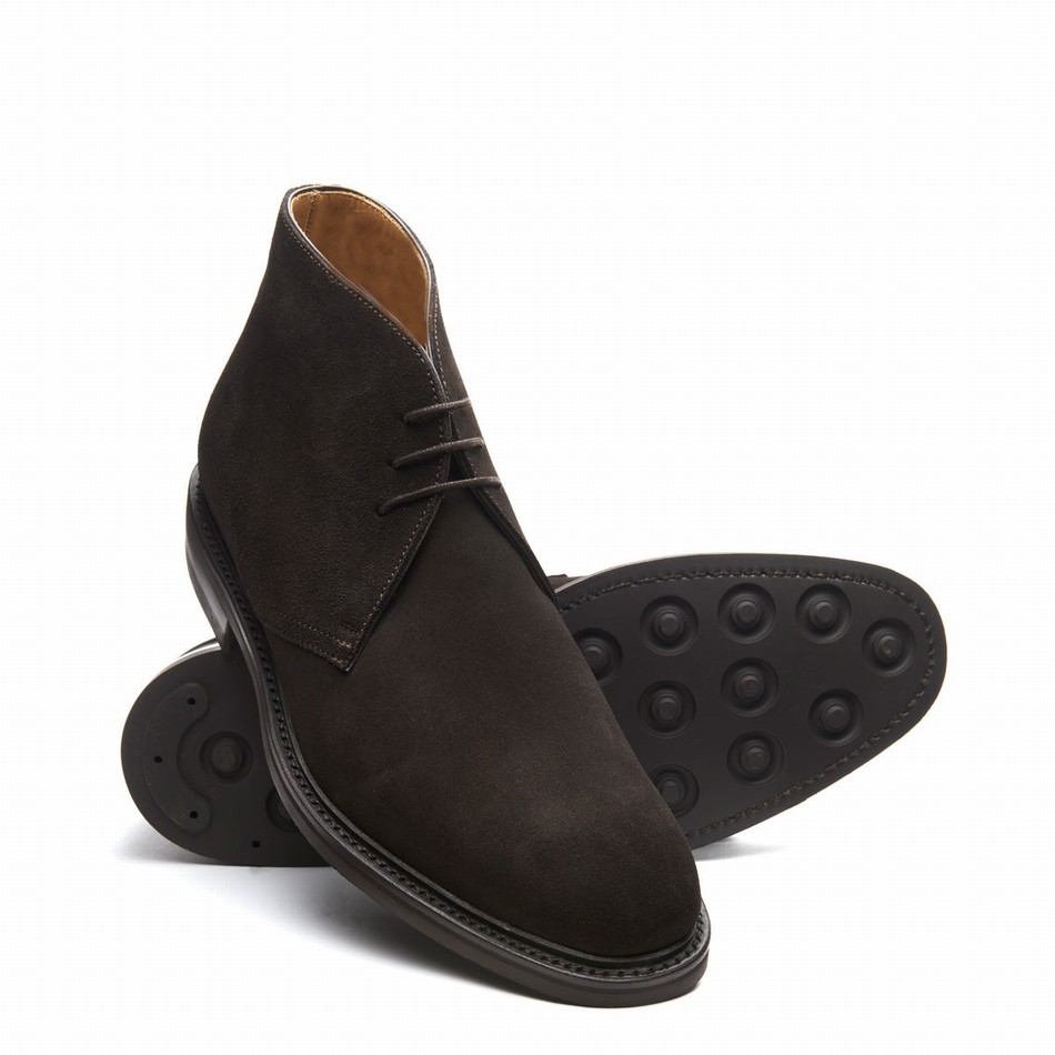 Men Solovair Suede 3 Eye Chukka Boots Brown | 103-BN-SUE-060