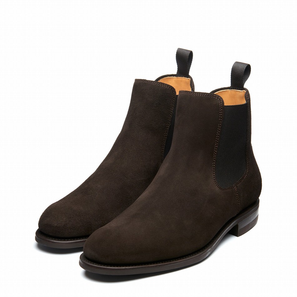 Men Solovair Suede Chelsea Boots Brown | 101-BN-SUE-060
