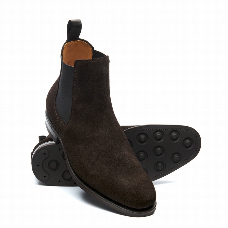 Men Solovair Suede Chelsea Boots Brown | 101-BN-SUE-060