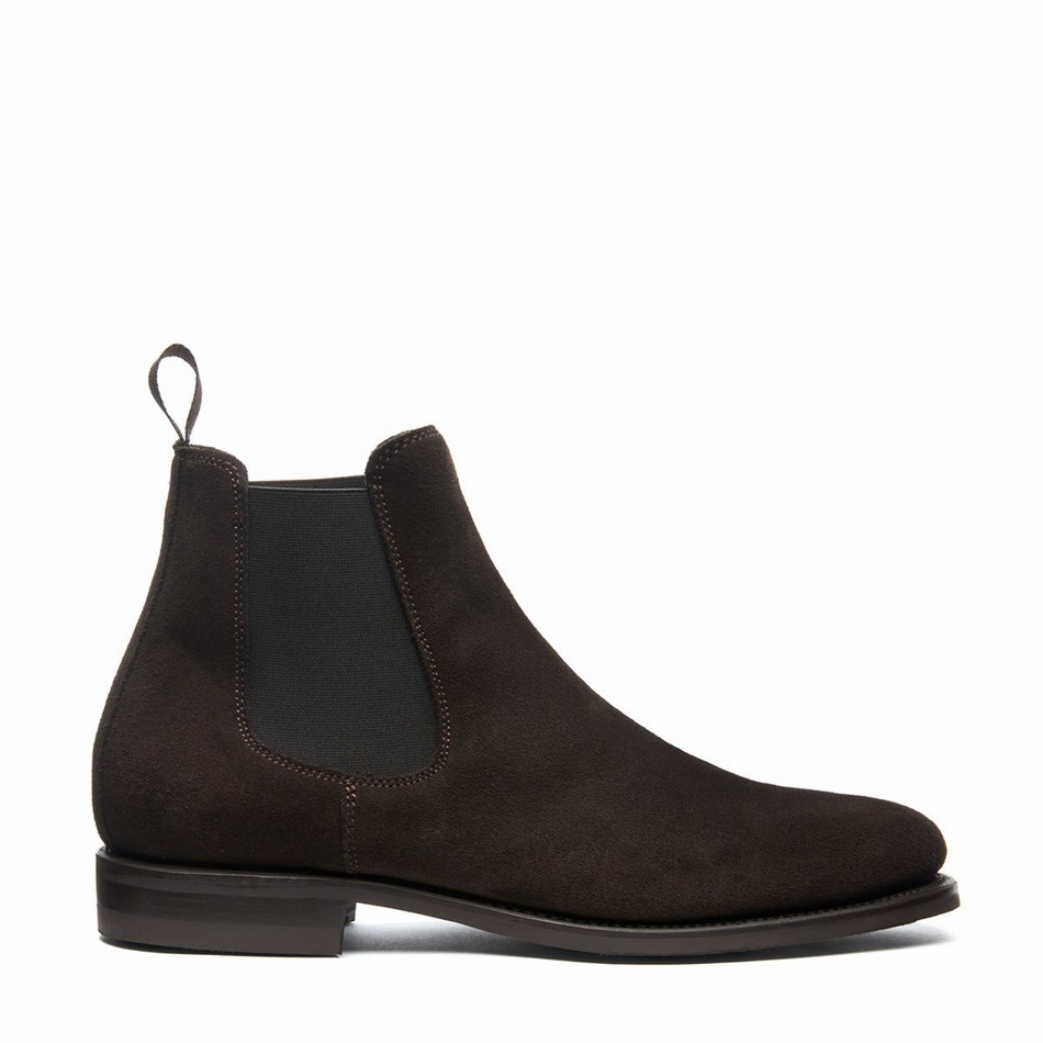 Men Solovair Suede Chelsea Boots Brown | 101-BN-SUE-060