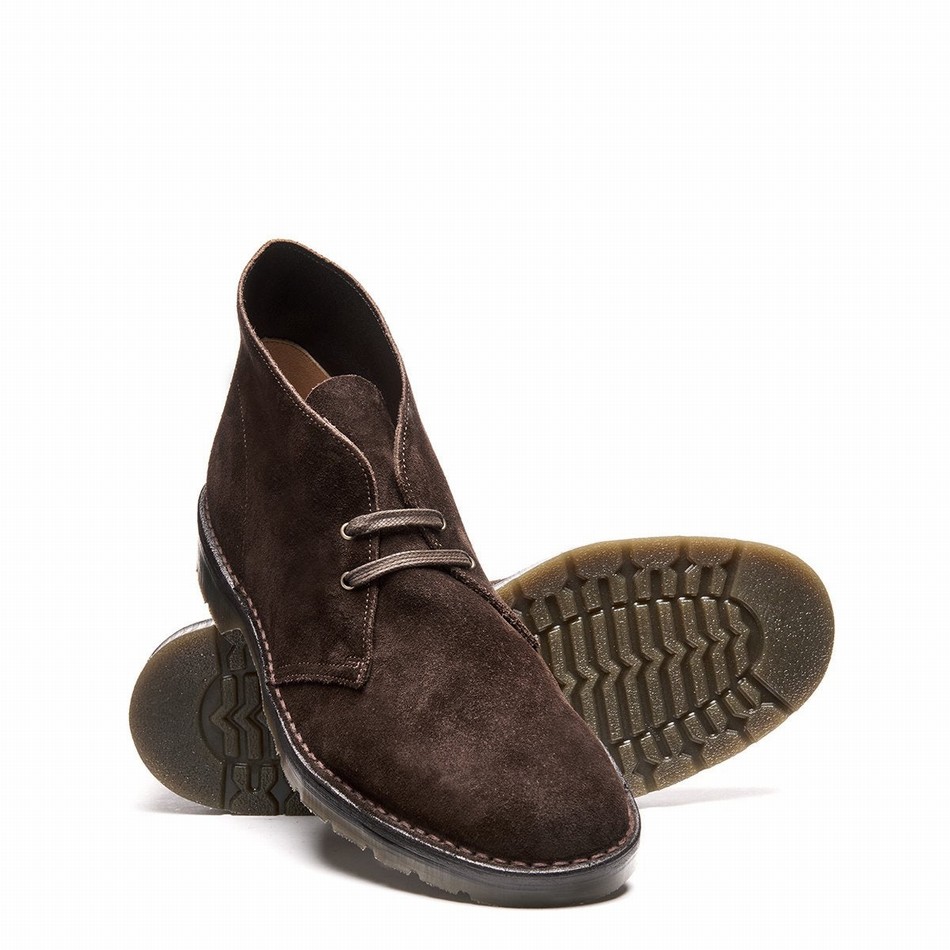 Men Solovair Suede Chukka Boots Brown | 103-369-060