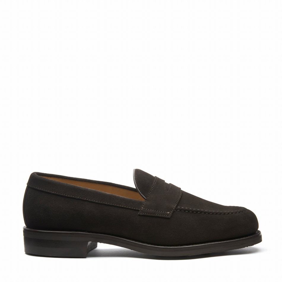 Men Solovair Suede Penny Loafers Brown | 970-BN-SUE-060