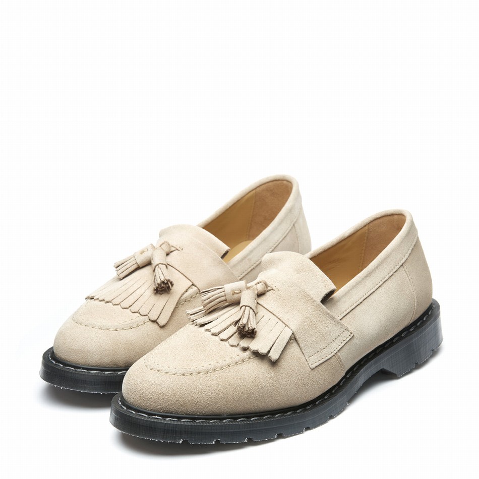 Men Solovair Suede Tassel Loafers Beige | S0-1022-NU-SUE-G-040
