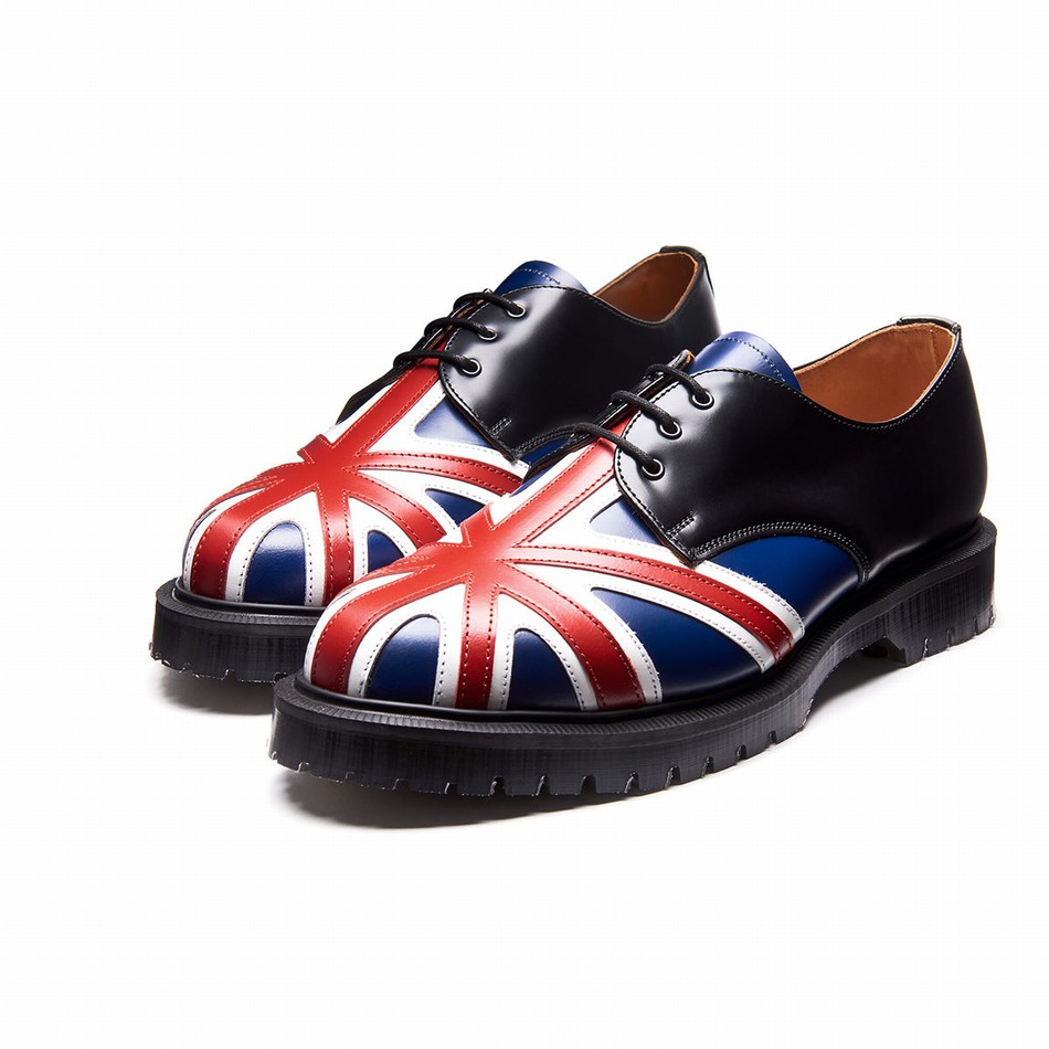 Men Solovair Union Jack Gibson Shoes Black | 3-995-UJ-060