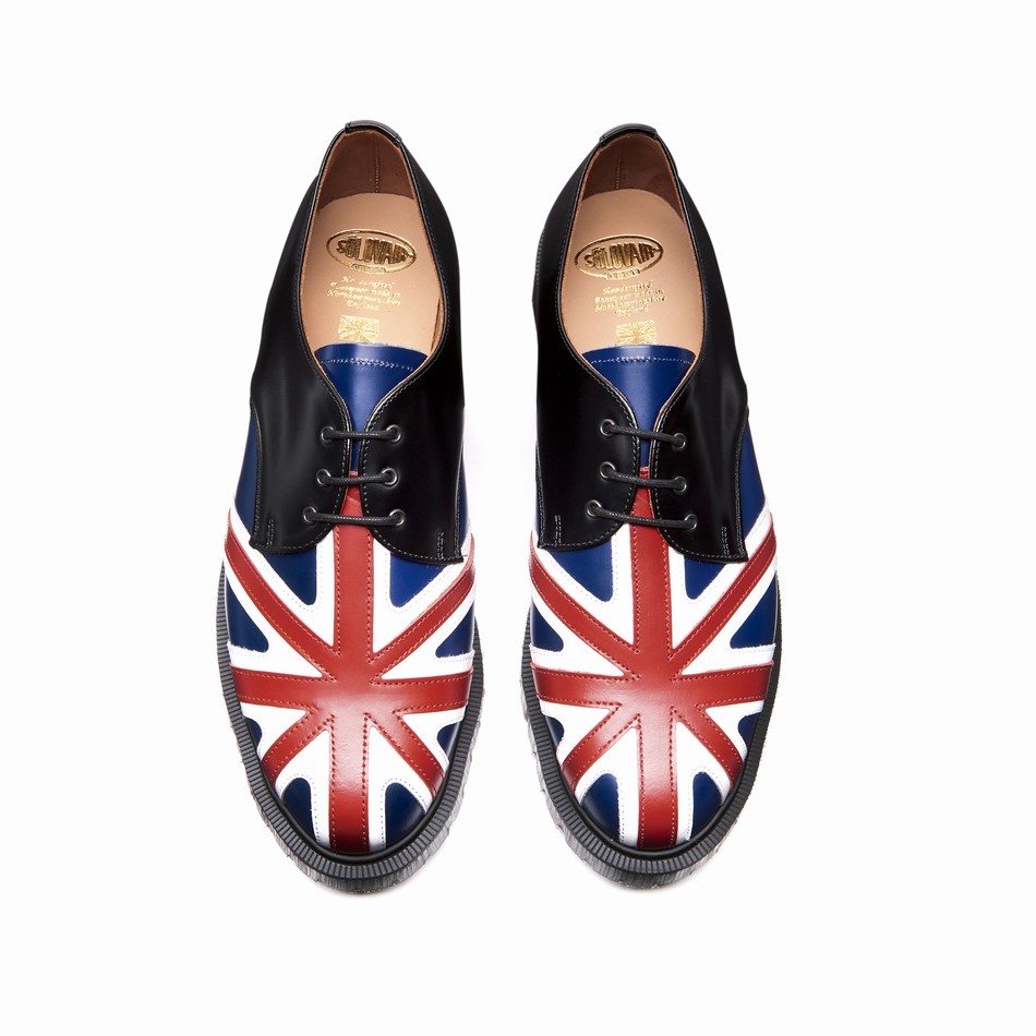 Men Solovair Union Jack Gibson Shoes Black | 3-995-UJ-060