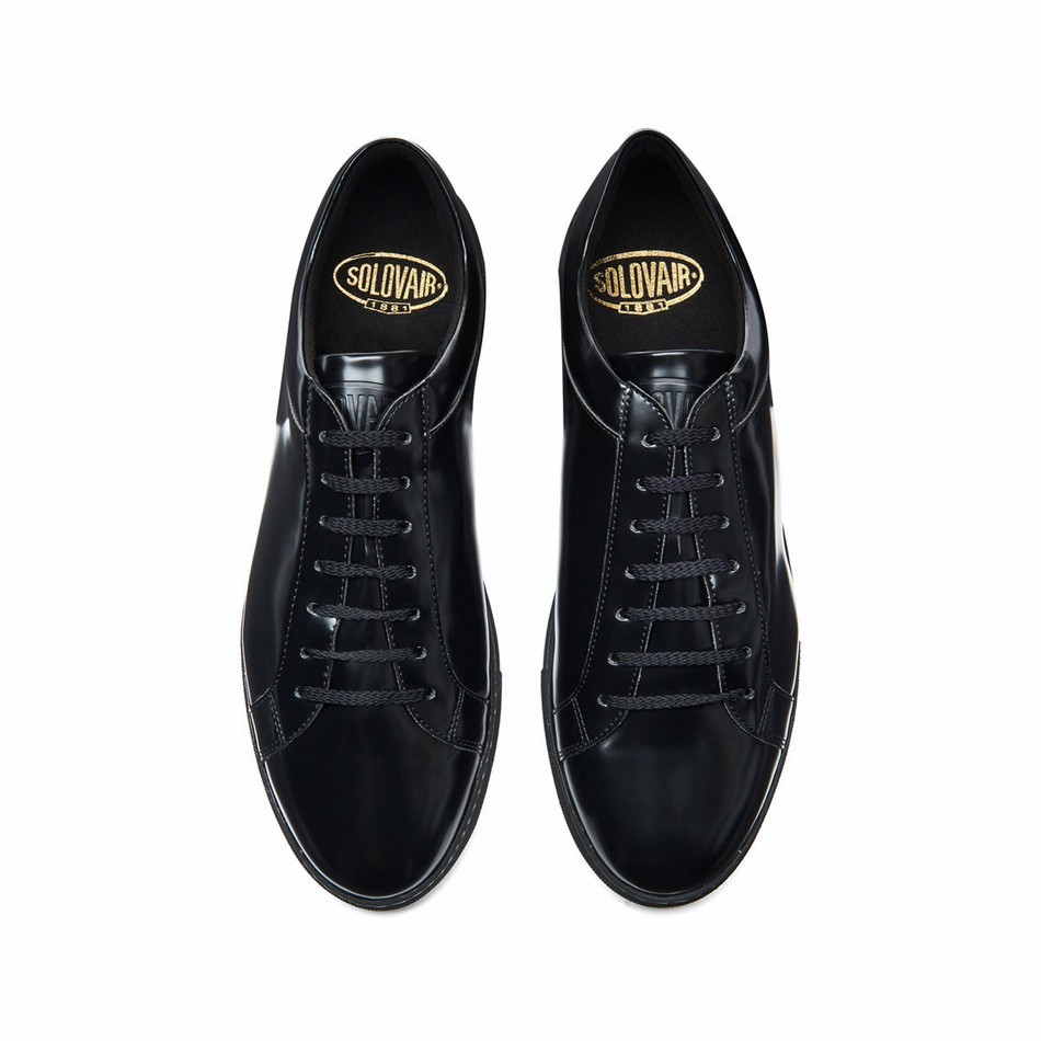 Men Solovair Vegan 070 Sneakers Black | VS7-070-BK-VEG-G-030