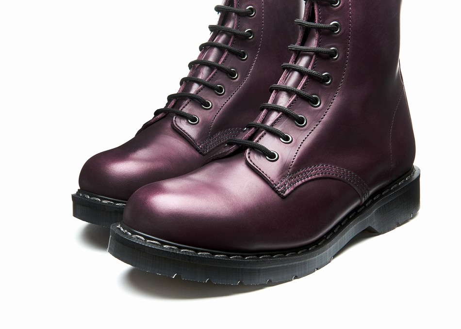Women Solovair Gaucho 8 Eye Derby Boots Burgundy | S8-551-CH-BUR-G-030