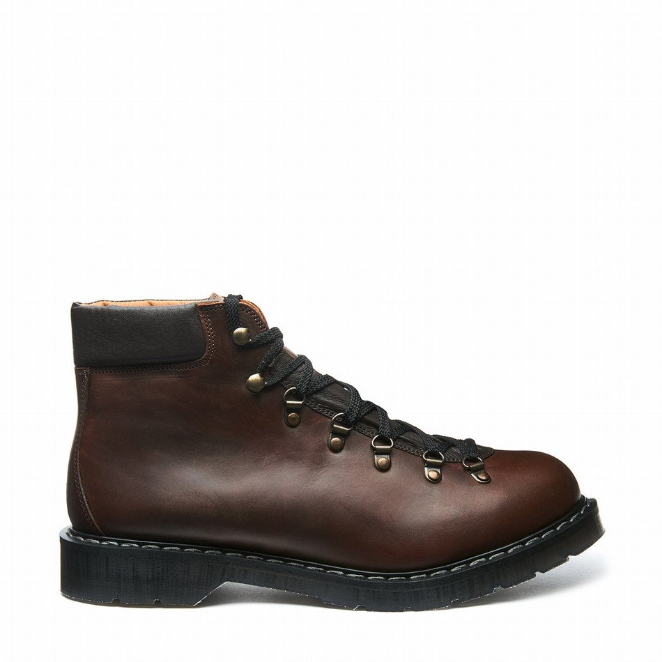 Women Solovair Gaucho Crazy Horse Urban Hiking Boots Brown | 455-016-030