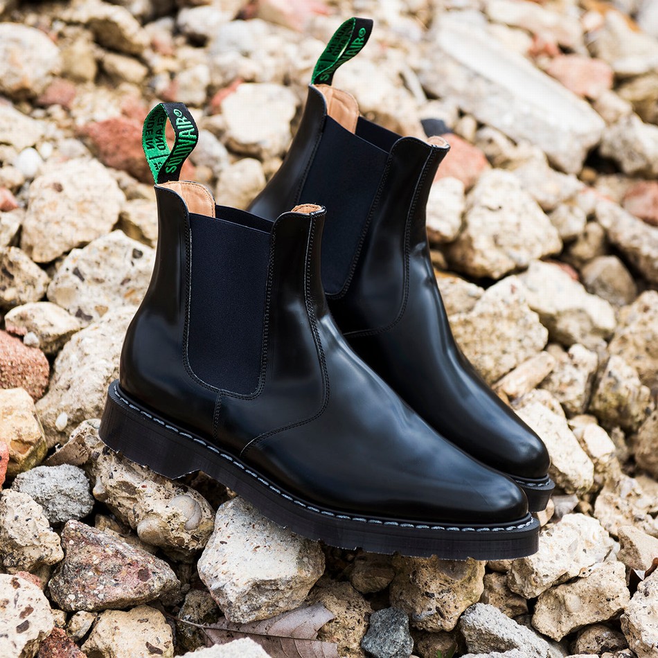 Women Solovair Gaucho Dealer Boots Navy | S0-900-BK-NV-G-055