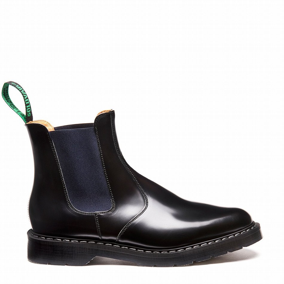 Women Solovair Gaucho Dealer Boots Navy | S0-900-BK-NV-G-055