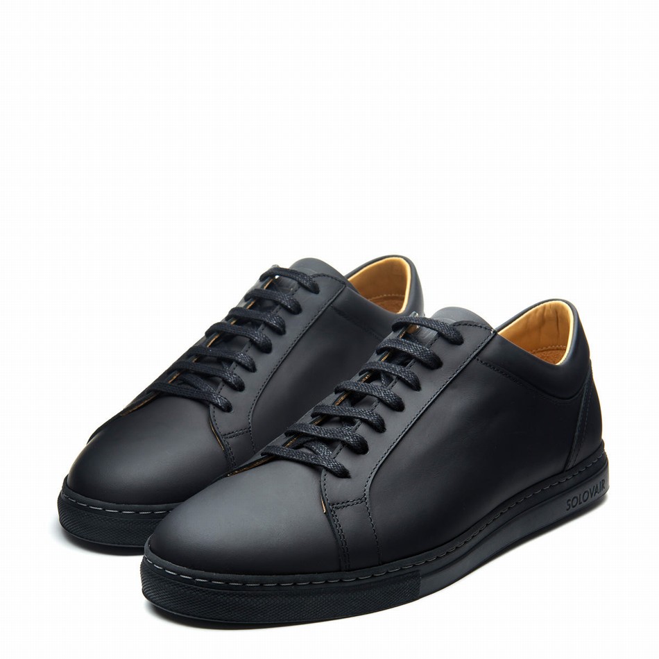 Women Solovair Greasy 070 Sneakers Black | S7-070-BG-G-030