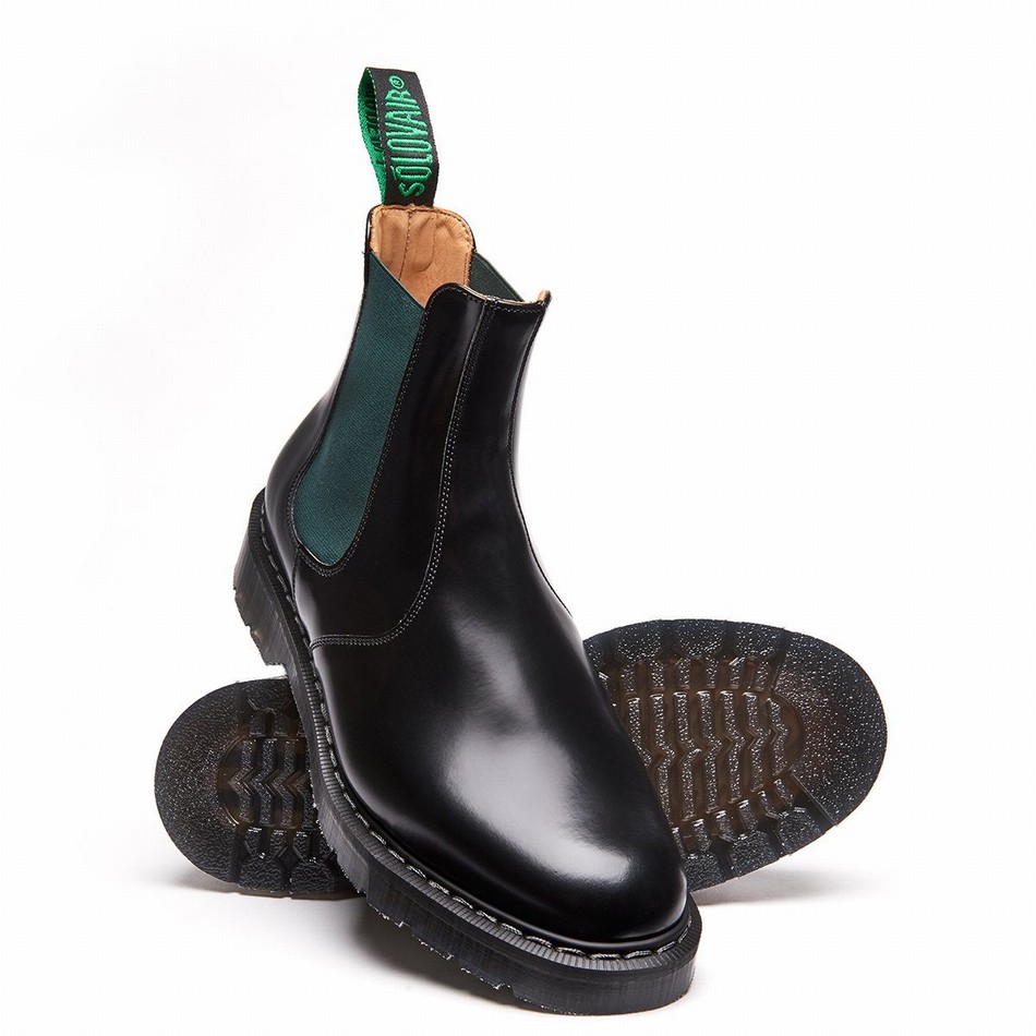 Women Solovair Greasy Dealer Boots Black | S0-900-BK-GN-G-030