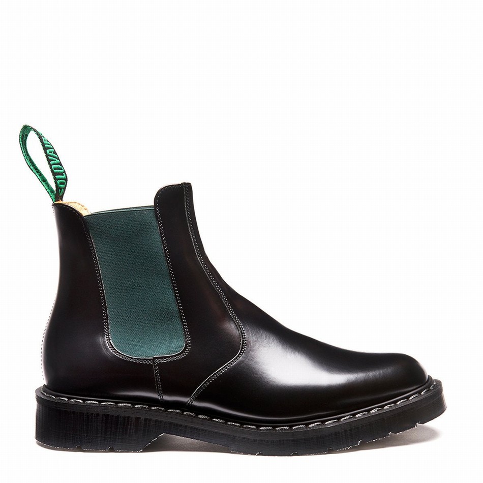 Women Solovair Greasy Dealer Boots Black | S0-900-BK-GN-G-030