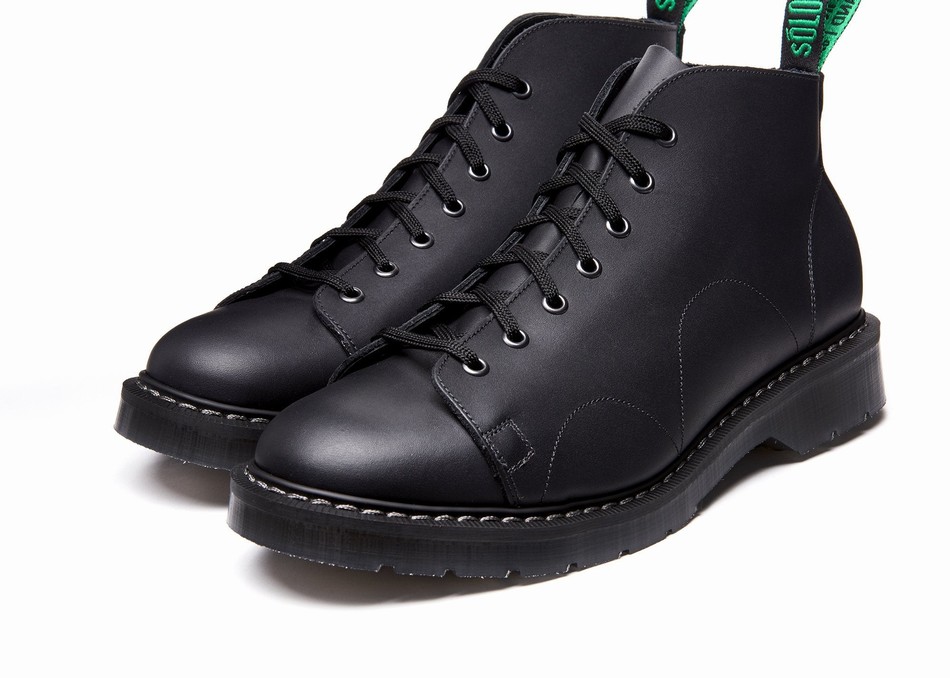 Women Solovair Greasy Monkey Boots Black | S7-116-BG-G-030