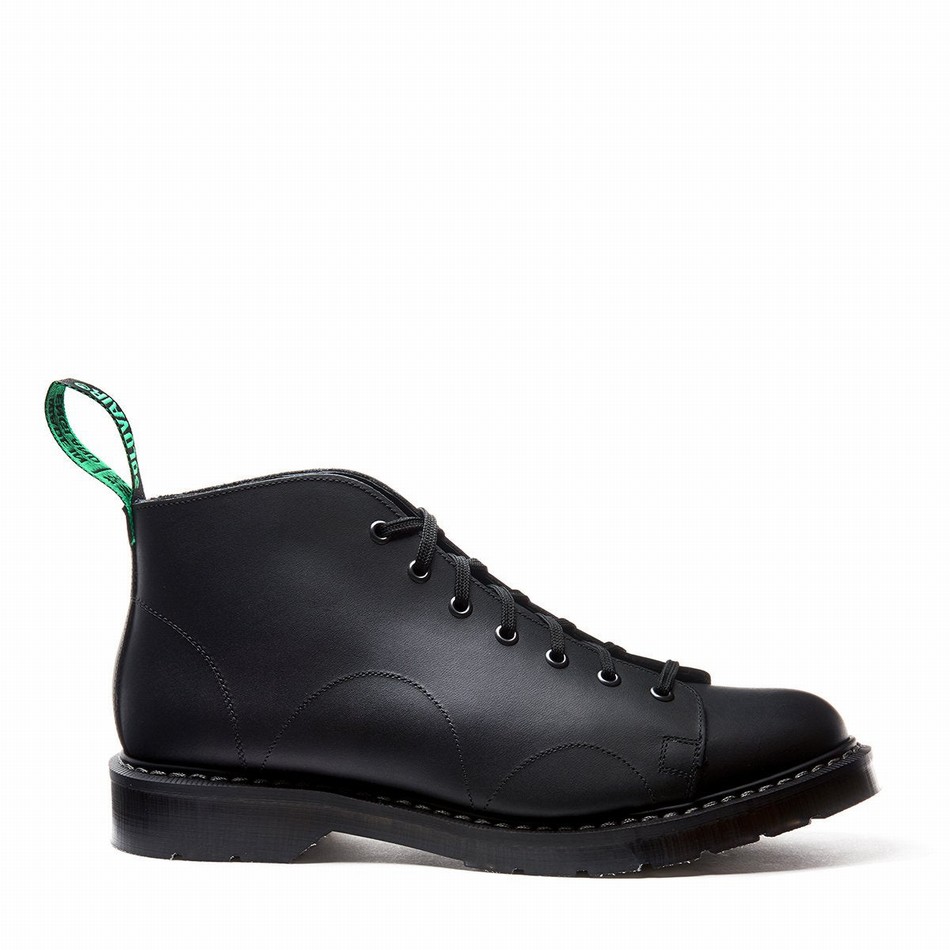 Women Solovair Greasy Monkey Boots Black | S7-116-BG-G-030