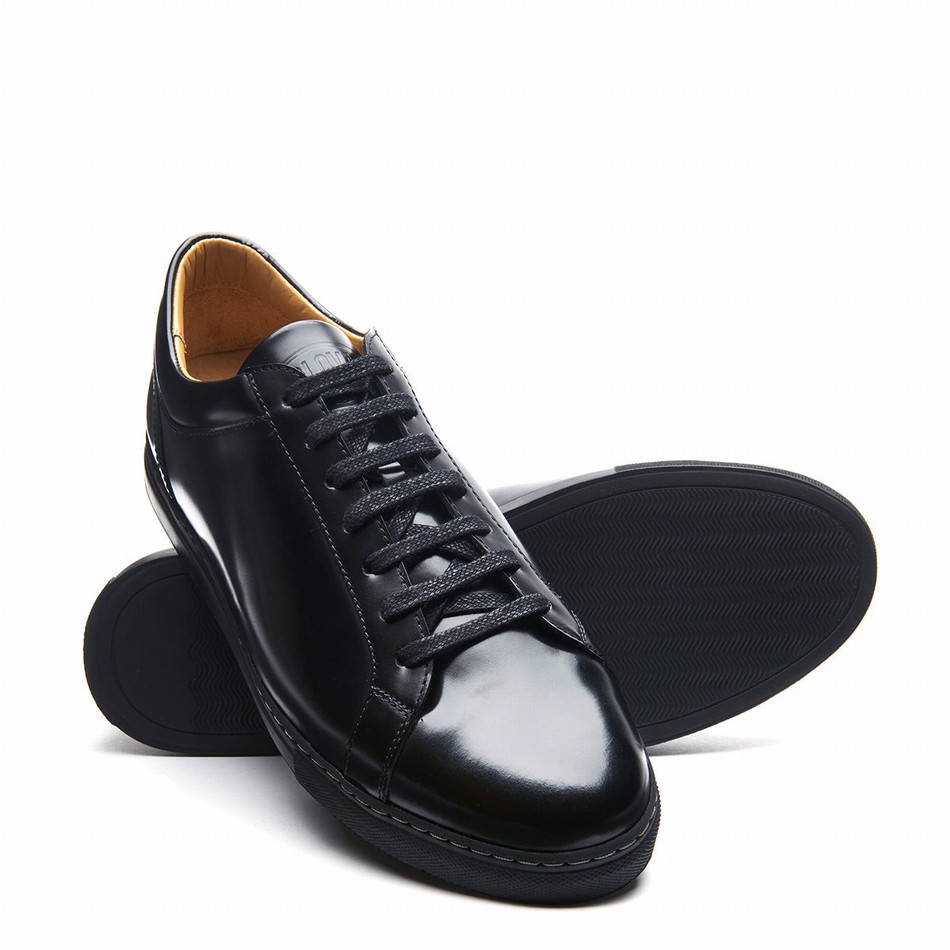 Women Solovair Hi-Shine 070 Sneakers Black | S7-070-BK-HS-G-030