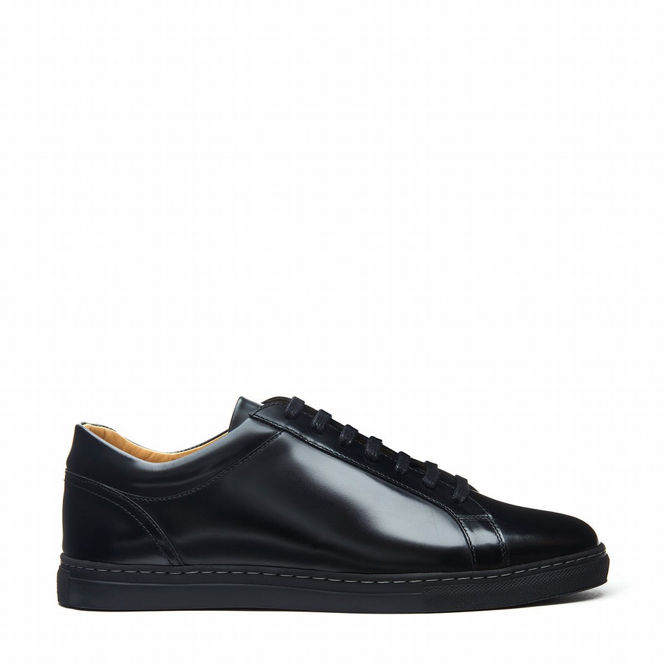 Women Solovair Hi-Shine 070 Sneakers Black | S7-070-BK-HS-G-030