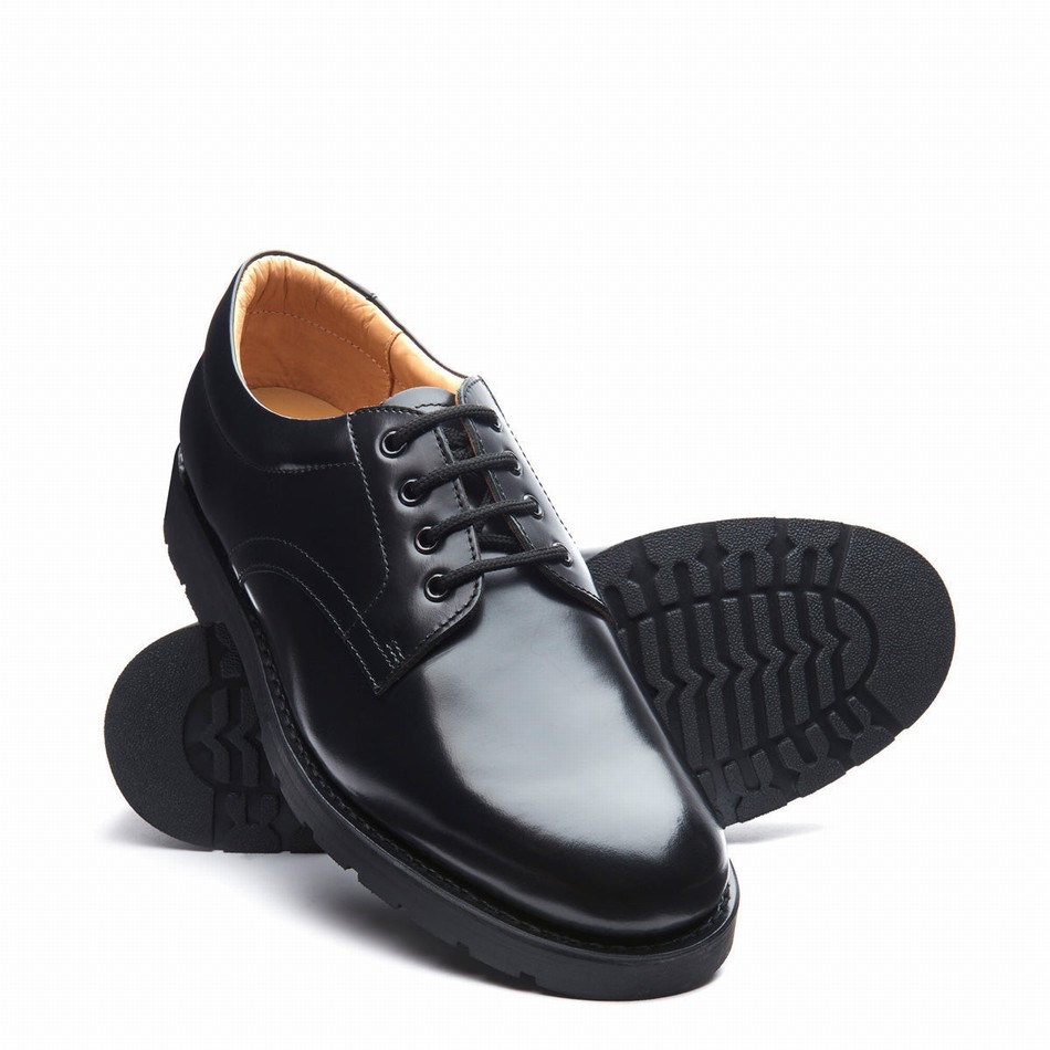 Women Solovair Hi-Shine 4 Eye Gibson Shoes Black | 1462-120