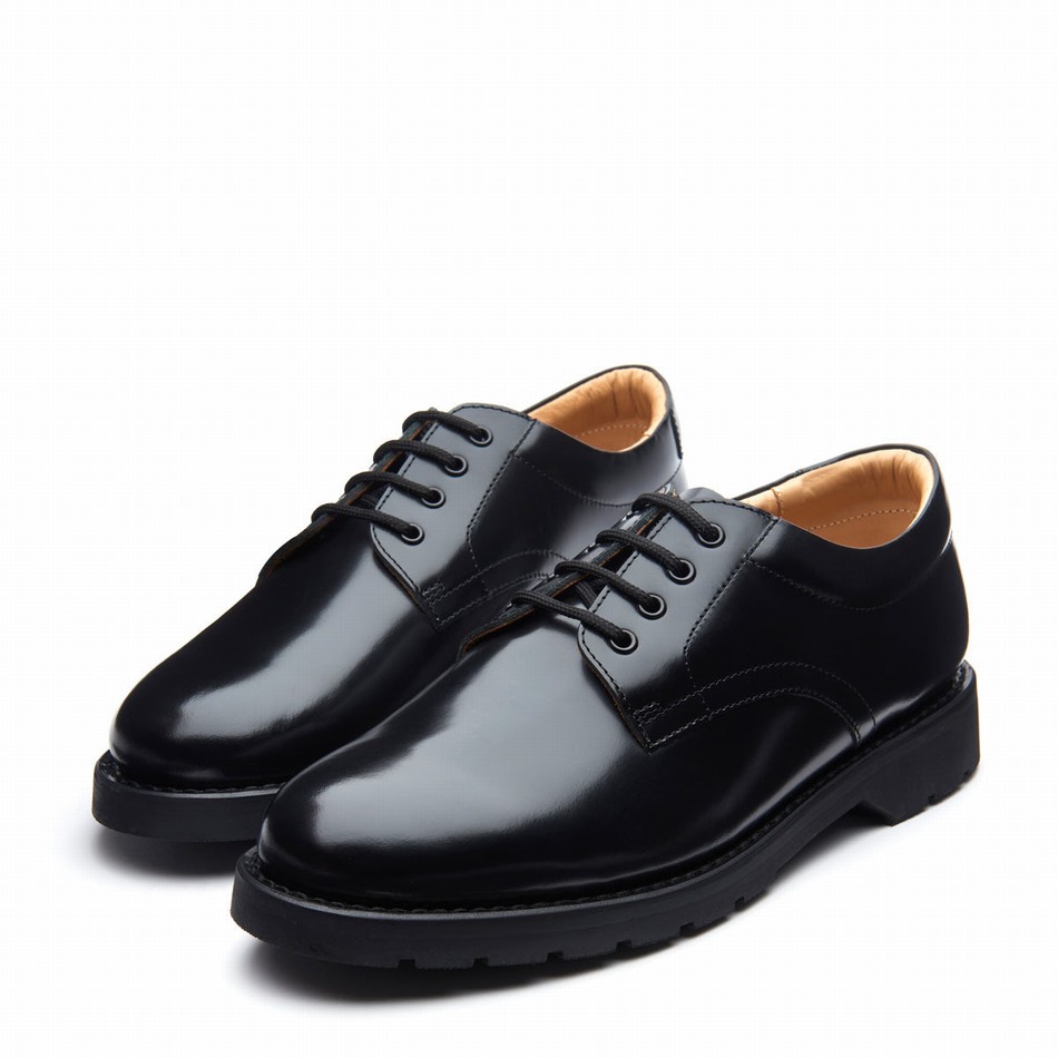 Women Solovair Hi-Shine 4 Eye Gibson Shoes Black | 1462-120