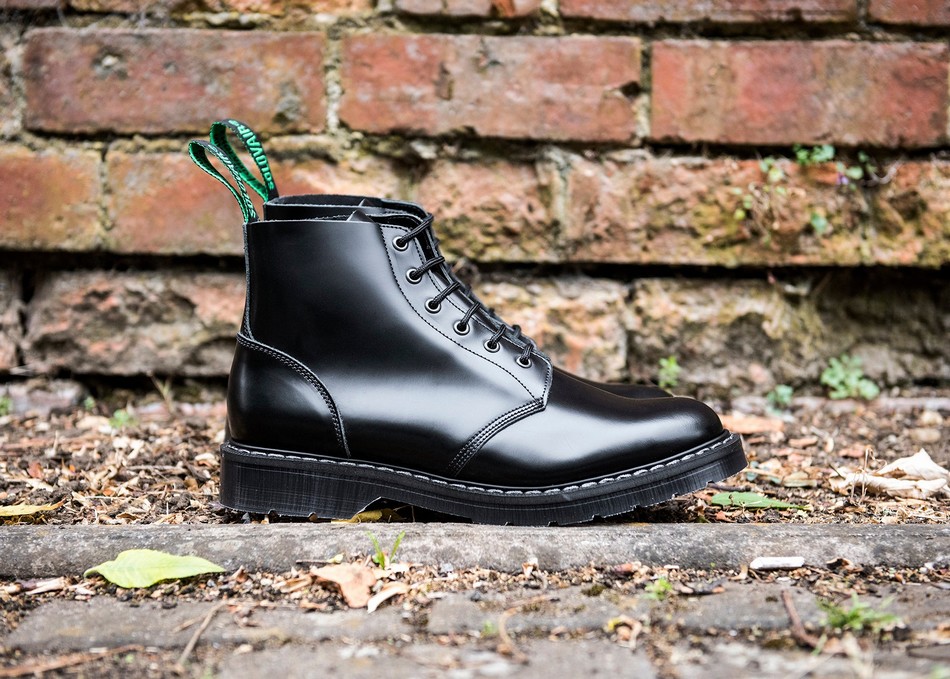Women Solovair Hi-Shine 6 Eye Astronaut Boots Black | S6-969-BK-G-030